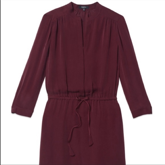 Aritzia Babaton Bennett Dress 100% Silk Maroon / Burgundy Size XS - Picture 2 of 12
